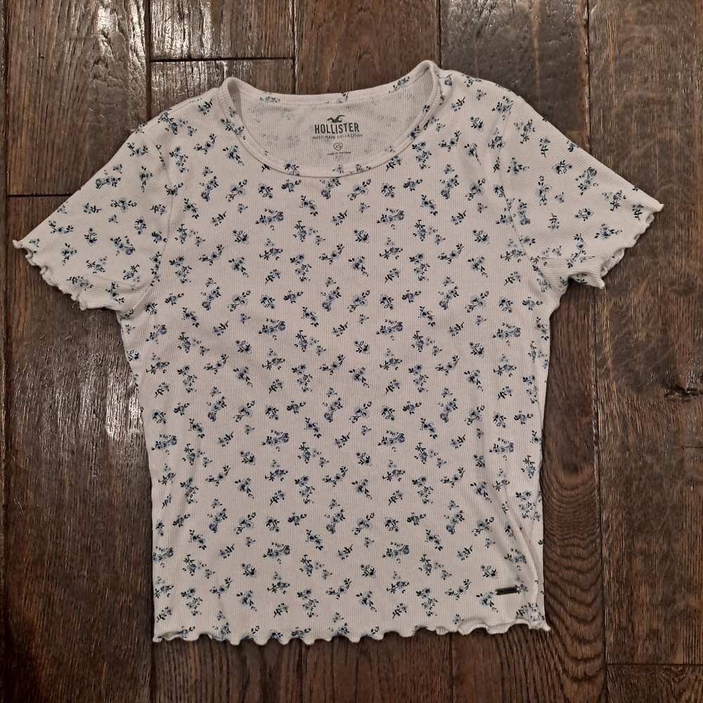 Hollister Blue Floral Shirt Size XS